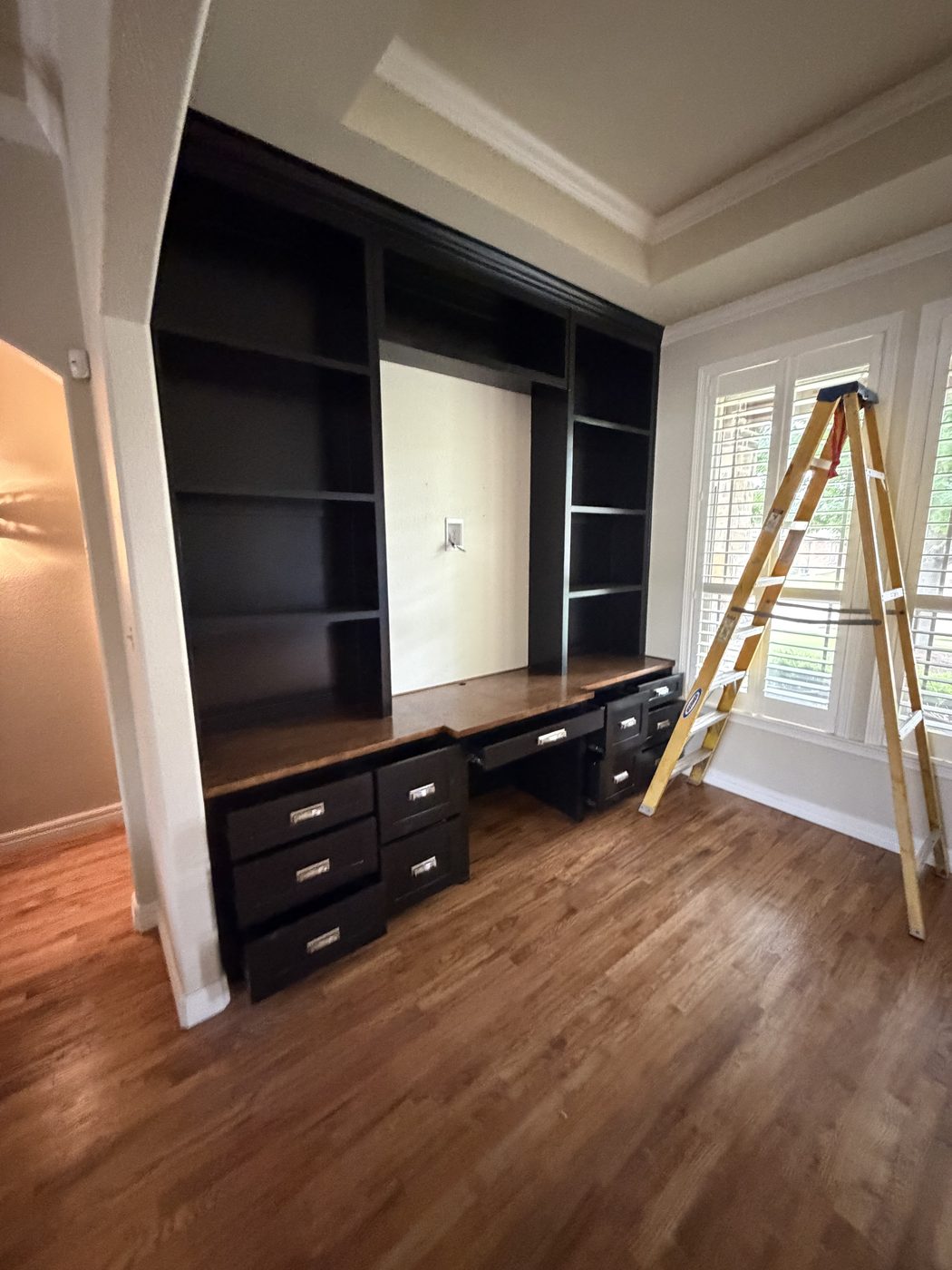 Custom built-in office cabinetry and desk