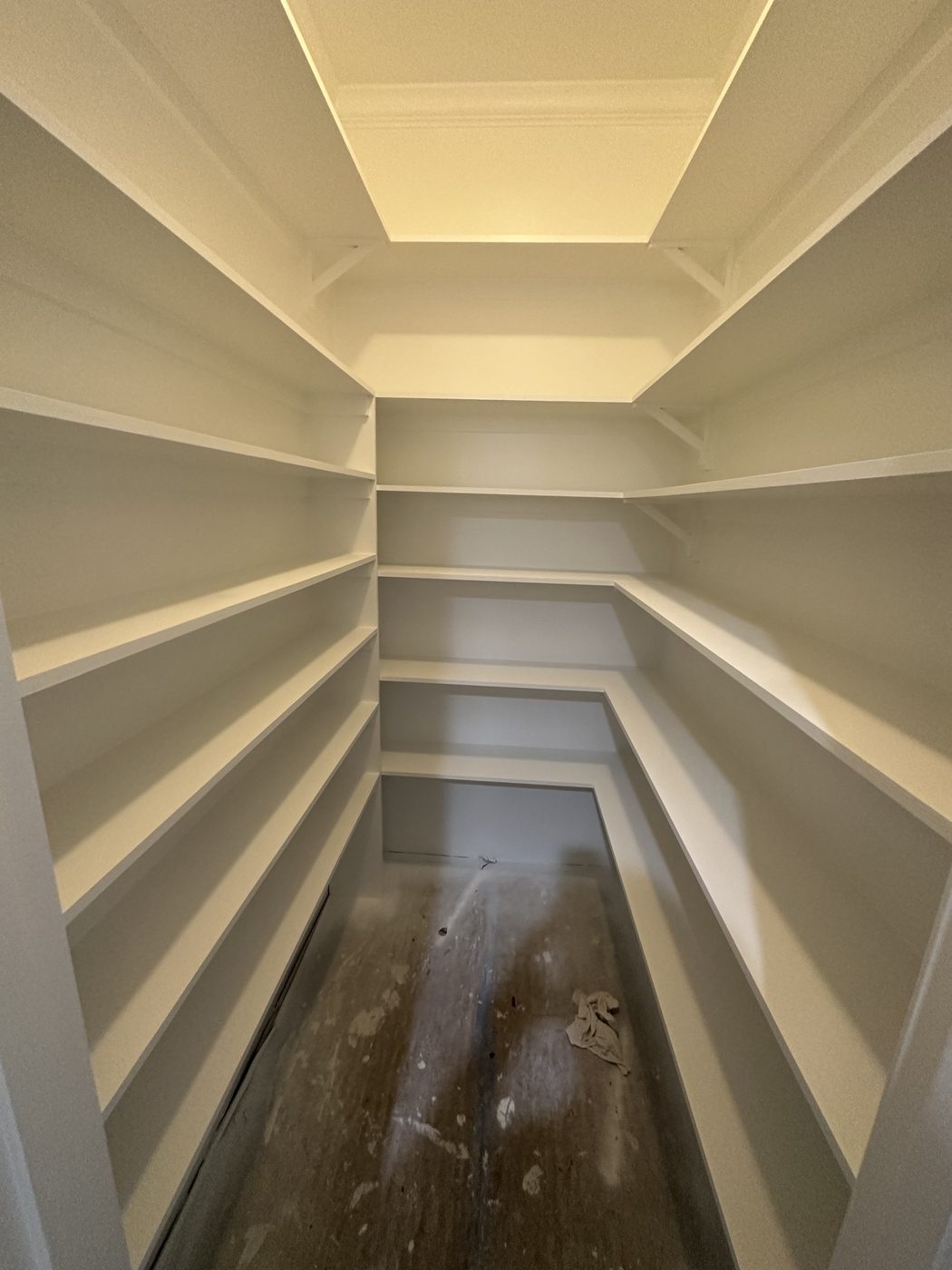 Custom pantry with floor-to-ceiling shelving
